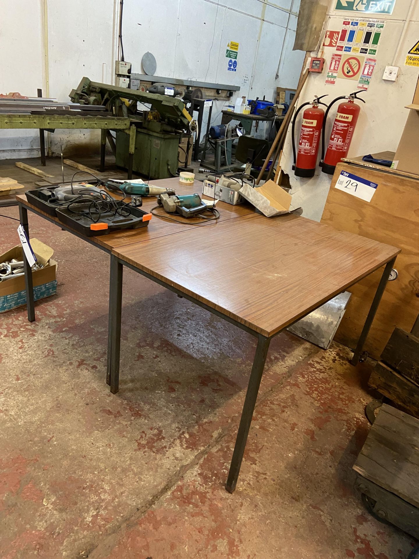 Two Steel Framed Tables, each 1.2m x 750mmPlease read the following important notes:- ***Overseas