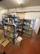 Six Multi-Tier Angle Steel Framed Racks, each approx. 900mm x 600mm x 1.8m high (contents excluded)