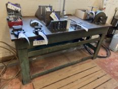 Cast Iron Top Marking Up Table, approx. 1.82m x 920mm, with steel standPlease read the following