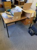 Steel Framed Single Pedestal Desk (contents excluded) (reserve removal until contents cleared)Please