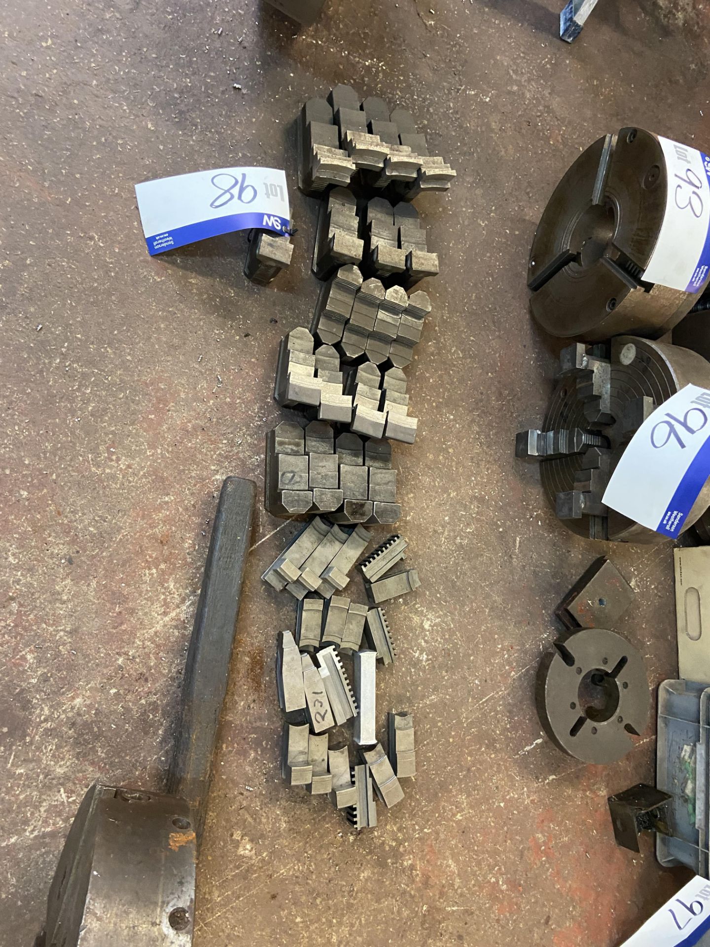 Assorted Lathe Jaws, as set out on floorPlease read the following important notes:- ***Overseas