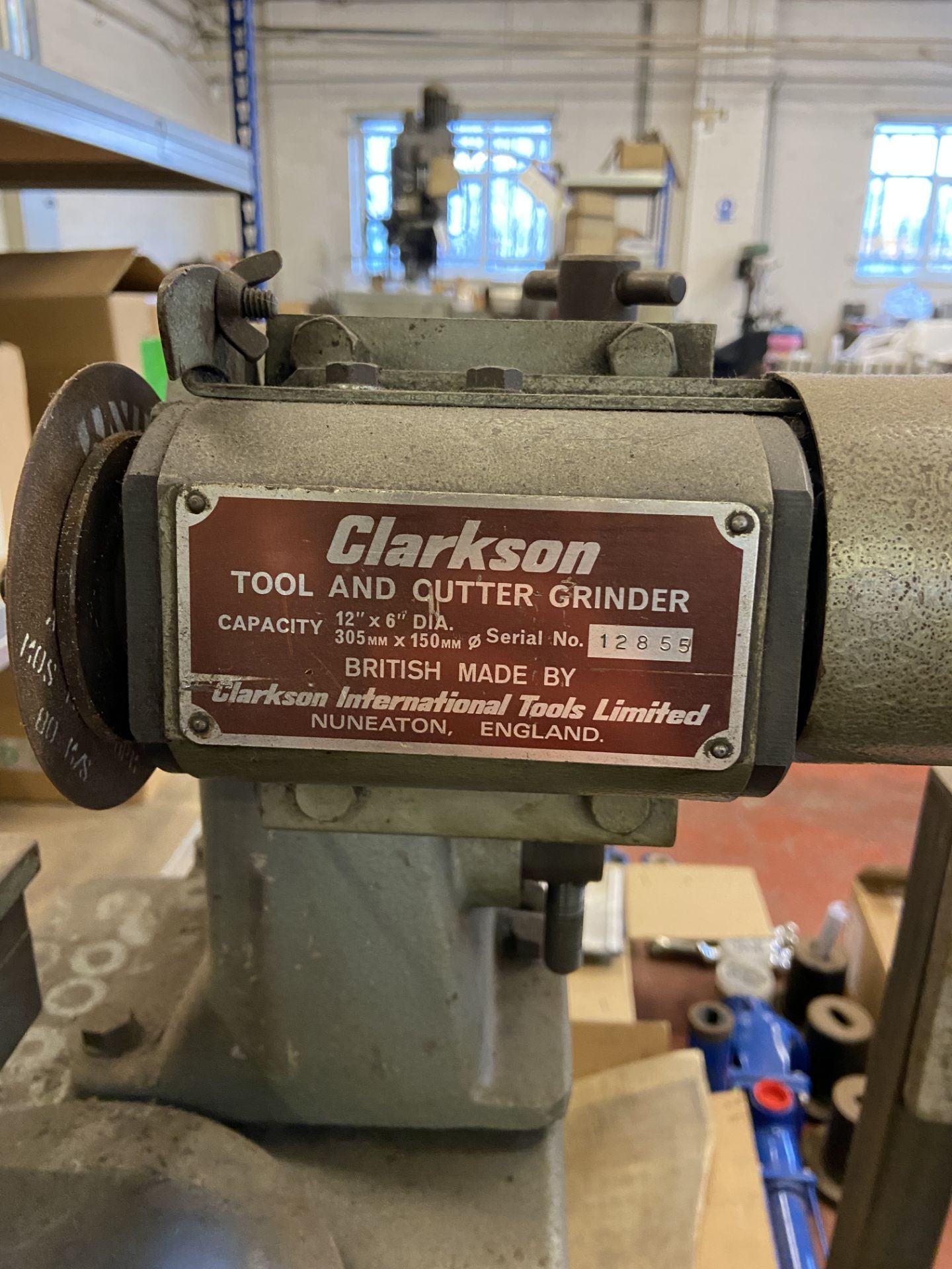 Clarkson 12in x 6in dia. Tool & Cutter Grinder, serial no. 12855, 12in. x 6in. dia. cap., 305mm x - Image 2 of 4