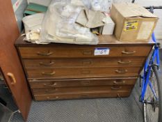Six Drawer Timber Filing Chest (contents excluded) (reserve removal until contents cleared)Please