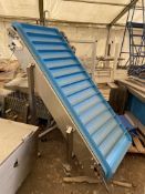 D & D Engineering Stainless Steel Framed Inclined Belt Conveyor, approx. 800mm wide on belt, approx.