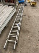 21 Stave Double Alloy Extension Ladder; lot located Holme upon Spalding Moor, York; free loading –