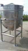 Overmix 1000Lts Scrape Wall Mixer, ex. food production, powered by a 4 kw motor through a