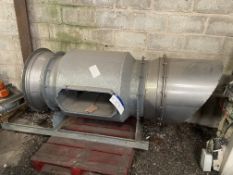 Galvanised Steel Cased Bifurcated Fan, approx. 600mm dia., with electric motor drive, stainless