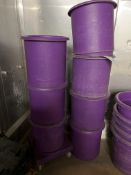 Seven Plastic Bins, approx. 40cm dia. x 50cm deep, lift out charge £10, lot located in Bury St