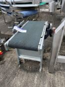 Soco Systems Infeed Conveyor, belt approxm 400mm wide x 1m long, lift out charge £20, lot located in