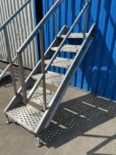 Stainless Steel Six Step Stairs, with rails each side, steps approx. 60cm wide x 30cm, lift out