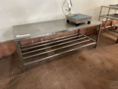 Table, with shelf, approx. 1.85m x 0.75m x 0.7m high, lift out charge £30, lot located in Bury St