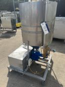 Brine Mixer, approx. 80cm x 80cm, with conical bottom, 1m x 1m x 1.6m high overall, lift out