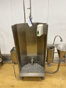 SH Apron Wash Stands, with shower heads, two sterilisers and conical basin, lift out charge £30, lot