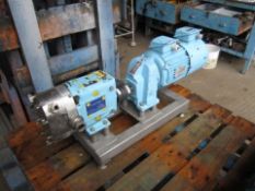 Waukasha U-15 Circumpiston Pump, high pressure unit. s/no. 137037. jacketed front cover 1.1 kw @1400