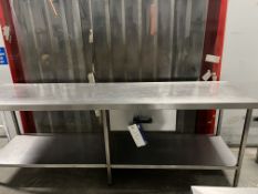 Stainless Steel Table, with drawer and under shelf, approx. 2.4m x 0.6m x 0.87m high, lift out