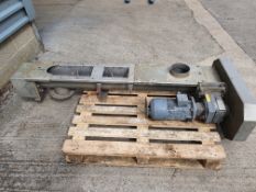 Horizontal U Trough Auger, approx. 1070 mm port centres 1860 mm overall 150 mm ports. 1.5 kw