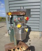 Penwalt Stokes Torado Mill, with stainless steel contact parts. Mounted on a mild steel frame. A