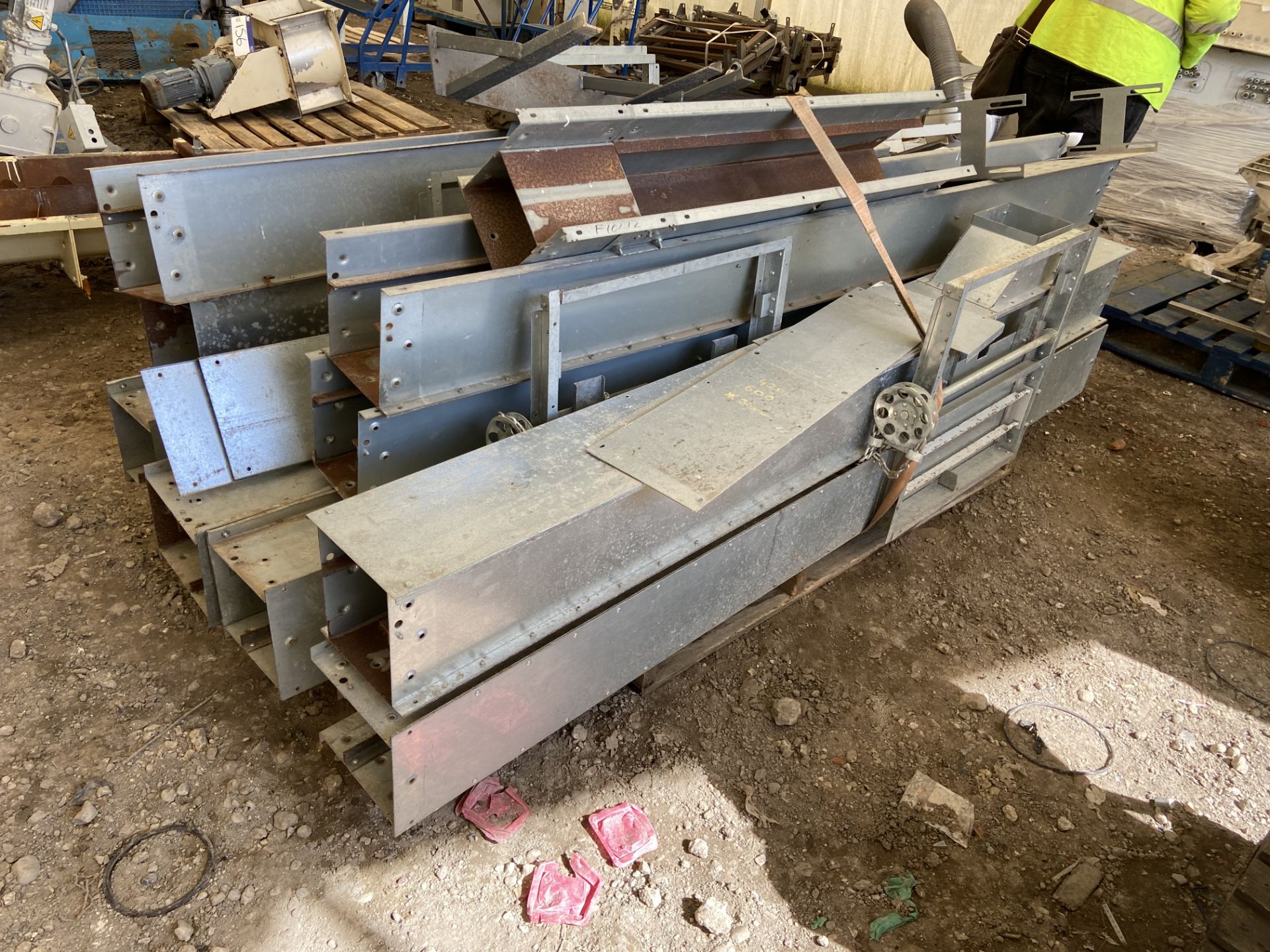 Galvanised Steel Chain & Flight Conveyor Casing, as set out in one stack, approx. 170mm wide on - Image 2 of 3