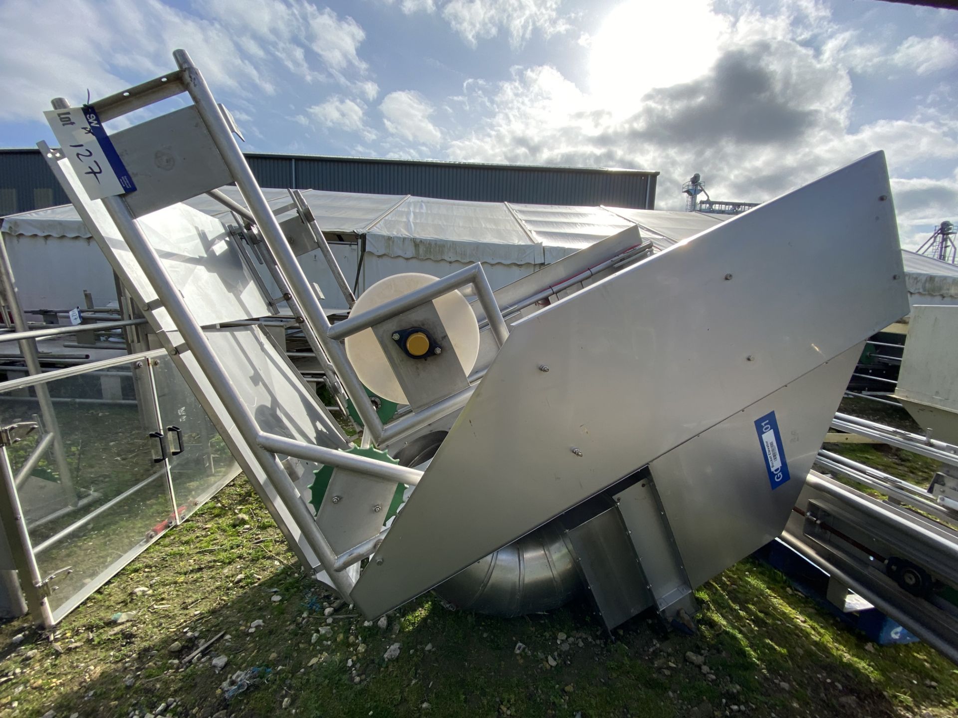 Gough STAINLESS STEEL SWING BUCKET ELEVATOR, approx. 1.14m wide, approx. 1.2m wide on casing, with - Image 7 of 12