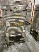Two Storage Tanks, approx. 1m dia. x 1.75m high, bottom outlet valve, lift out charge £40, lot