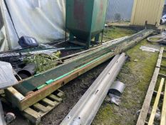 310mm wide Belt Conveyor, approx. 8.5m long (note – no electric motor drive); lot located Driby Top,