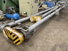 STAINLESS STEEL CASED APPROX. 200mm dia. AUGER CONVEYOR, approx. 11.4m long, with geared electric