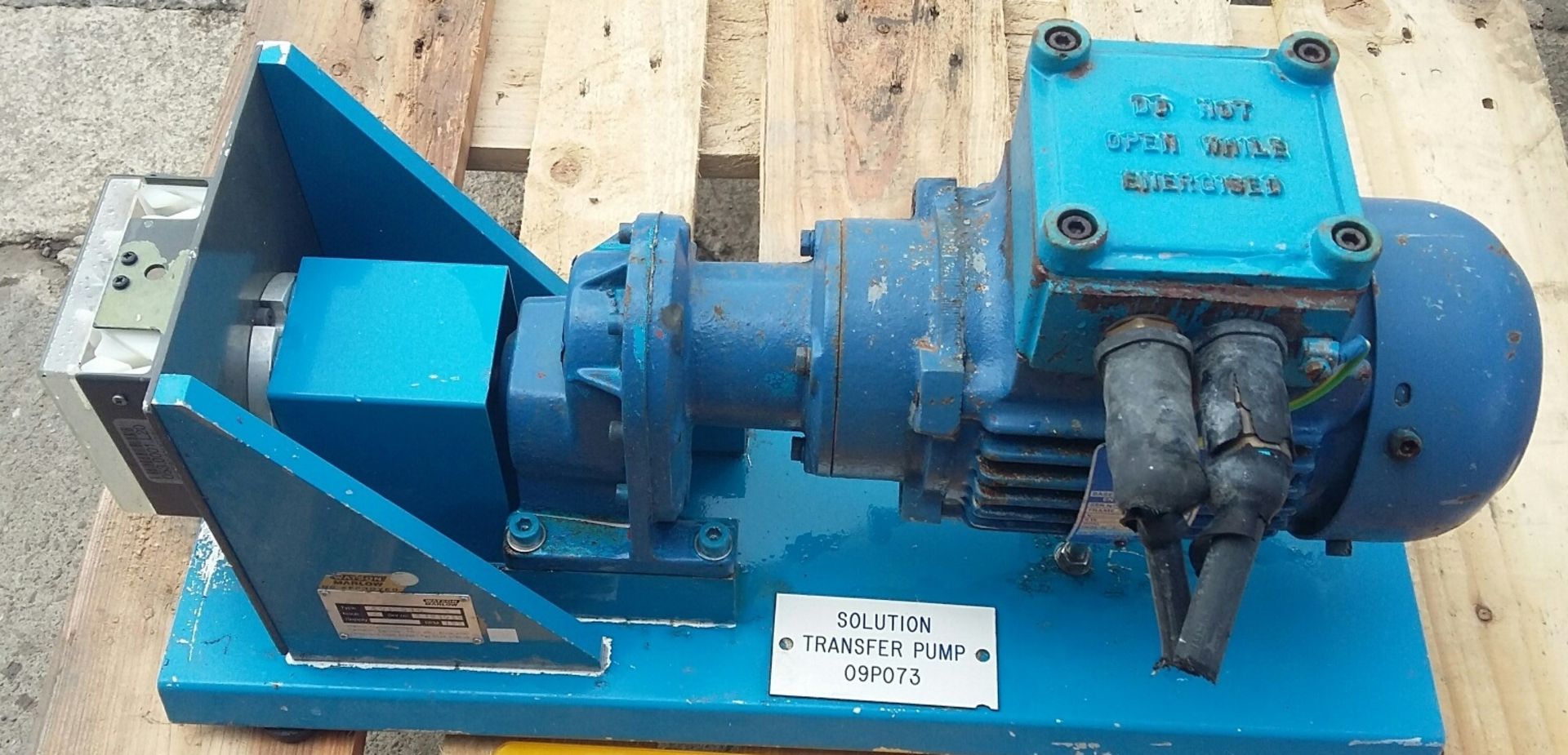 Watson Marlow 501-DIB Hose Pump driven by a geared unit which is 0.25 kw through a gearbox giving
