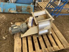 Stainless Steel Geared Motor Driven Rotary Air Seal, intake approx. 300mm x 300mm; lot located Driby
