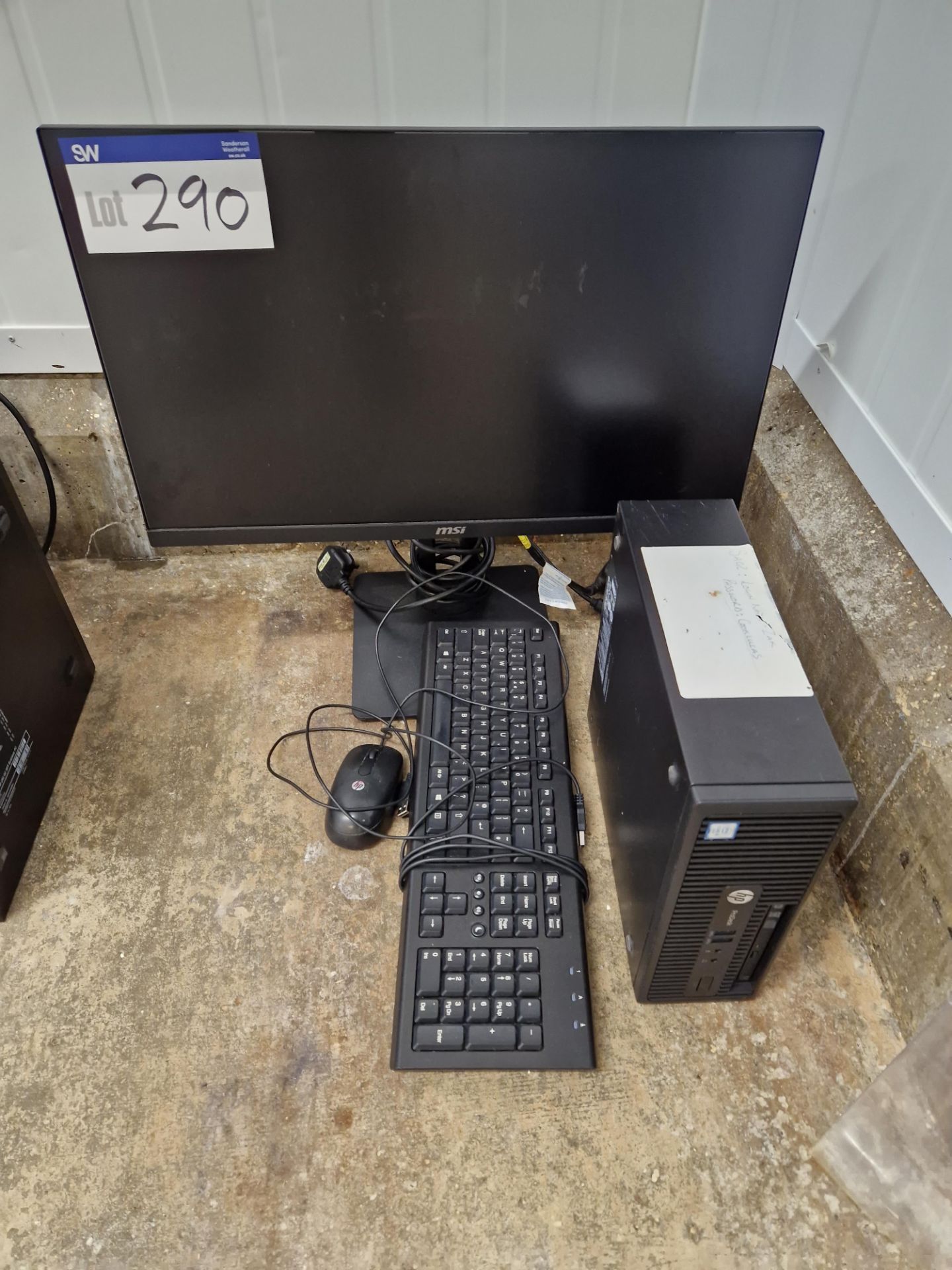 HP ProDesk 400 G3 Core i5 Desktop PC, with MSI monitor, keyboard and mouse (Hard Drive Wiped)