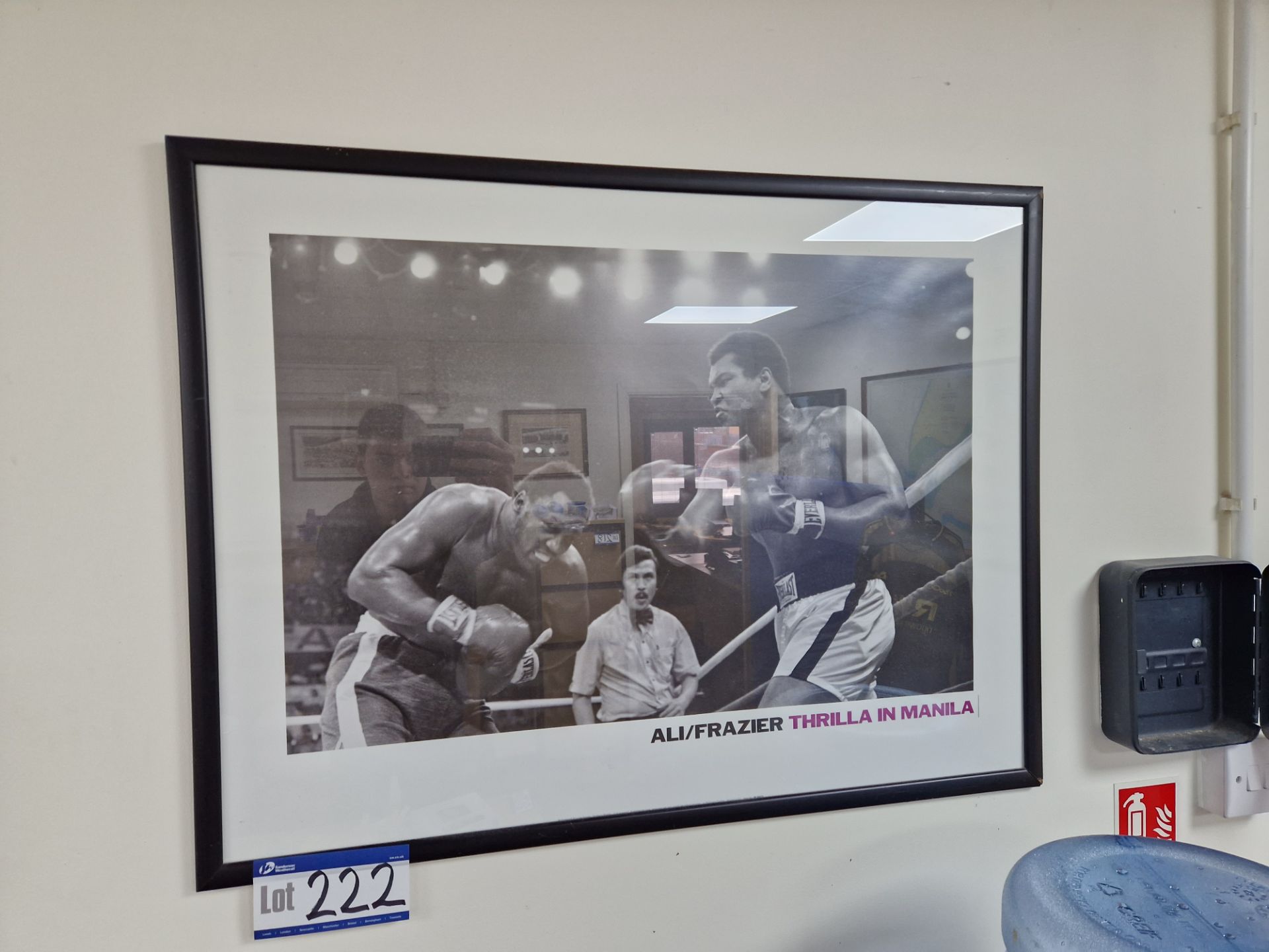 Framed Photograph of Ali/ Frazier Thriller in Manila, with framed poster of Ali v’s NortonPlease