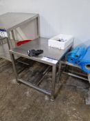 Stainless Steel Preparation Table, approx. 900mm x 800mm x 760mmPlease read the following