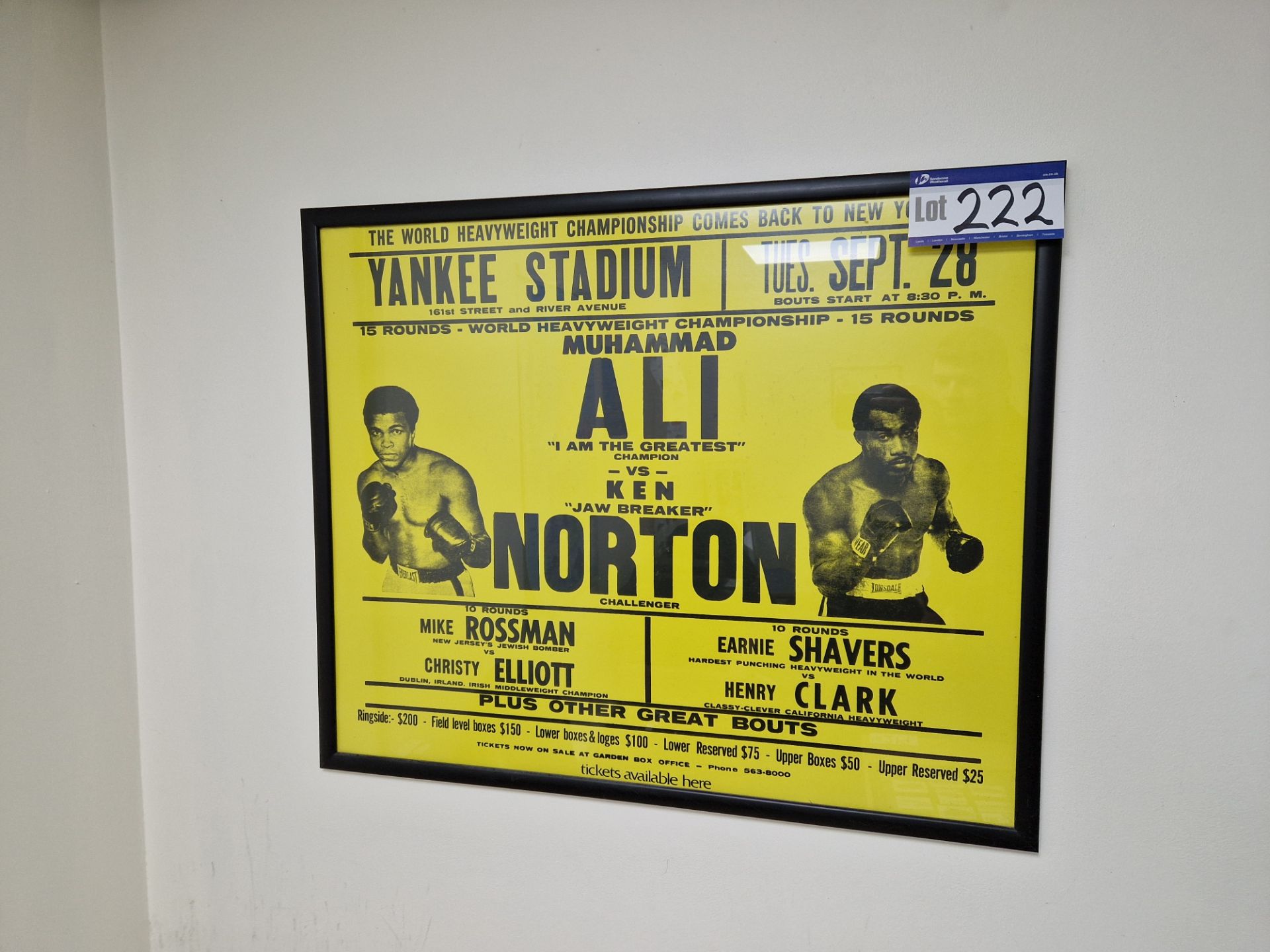 Framed Photograph of Ali/ Frazier Thriller in Manila, with framed poster of Ali v’s NortonPlease - Image 2 of 2