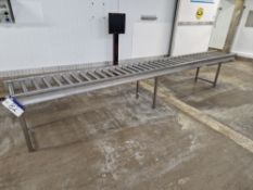 Stainless Steel Roller Conveyor, approx. 4.6m x 0.5m x 0.75mPlease read the following important