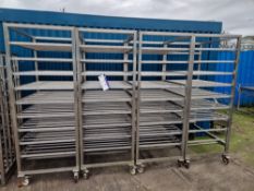 Four Stainless Steel Multi-Tier Mobile RacksPlease read the following important notes:- ***