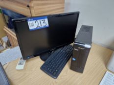 Acer Aspire X3995 PC, with Intel Core i3 processor, flat screen monitor, keyboard and mouse (Hard