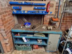 Steel Workbench and Contents, including Stihl Spares, Wire, Fixtures and Fittings, etcPlease read