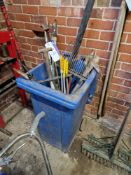 Quantity of Garden Maintenance Tools, including, rack, edge cutter, pickaxe, litter pickers,