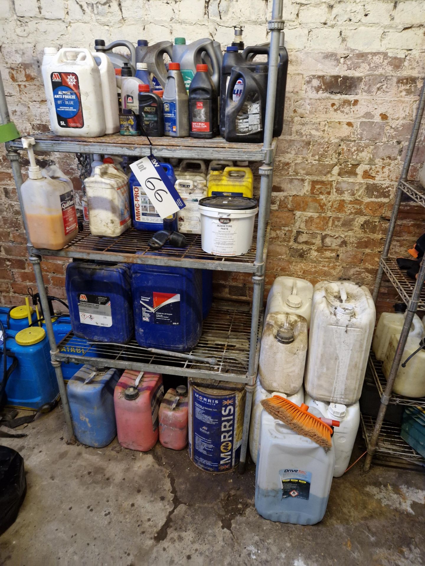 Quantity of Part Full Anti Freeze, Clutch Fluid, Lubricants, Mould Cleaner, Hand Cleaner,