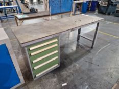 Metal Framed Pedestal Workbench, Approx 2m x 0.8m x 0.75mPlease read the following important