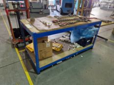 Two Tier Boltless Workbench, Approx. 1.8m x 0.9m x 0.8mPlease read the following important notes:-