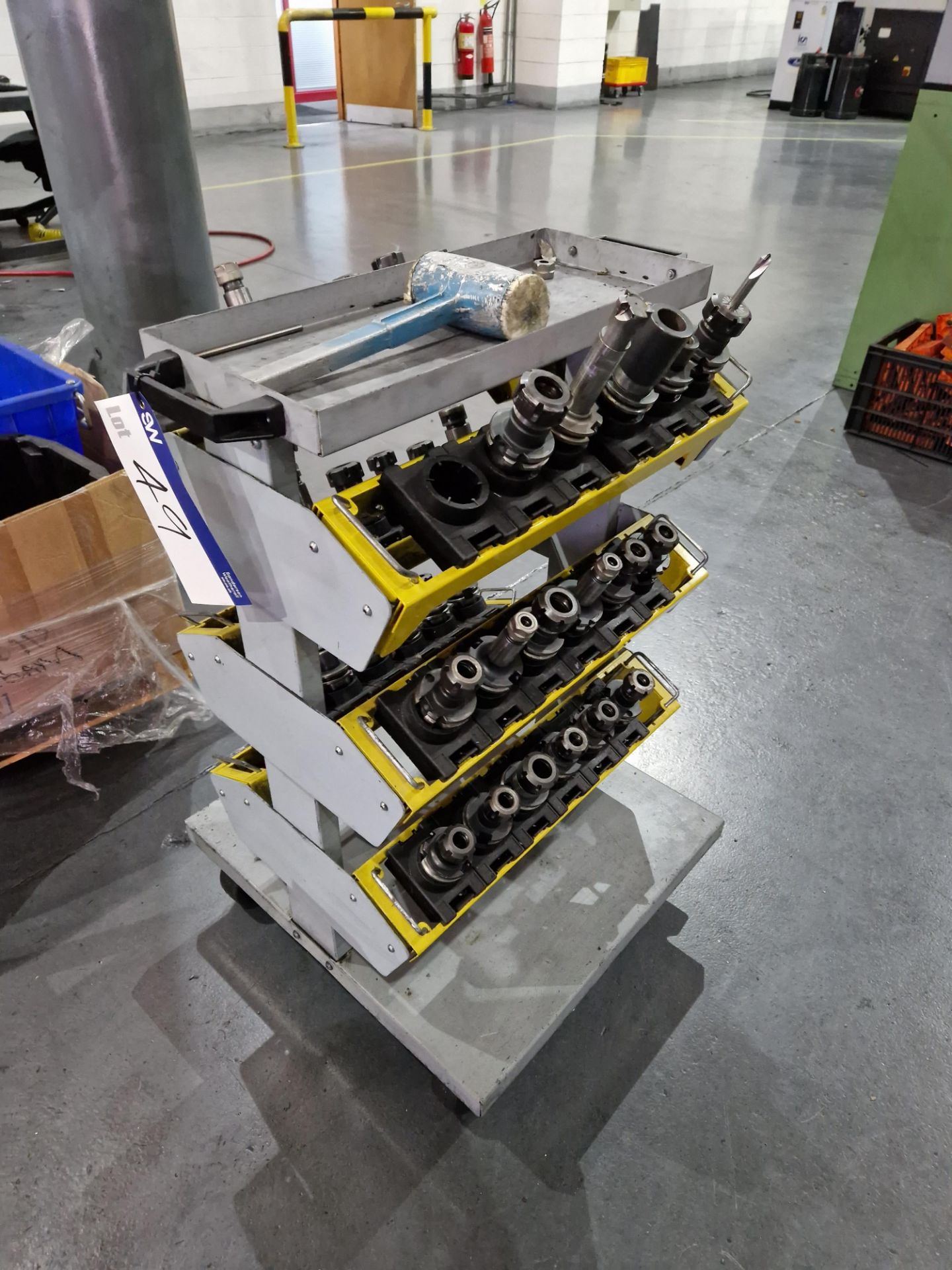 Quantity of BT40 Tooling & Trolley, including Cutters, Borers, etcPlease read the following