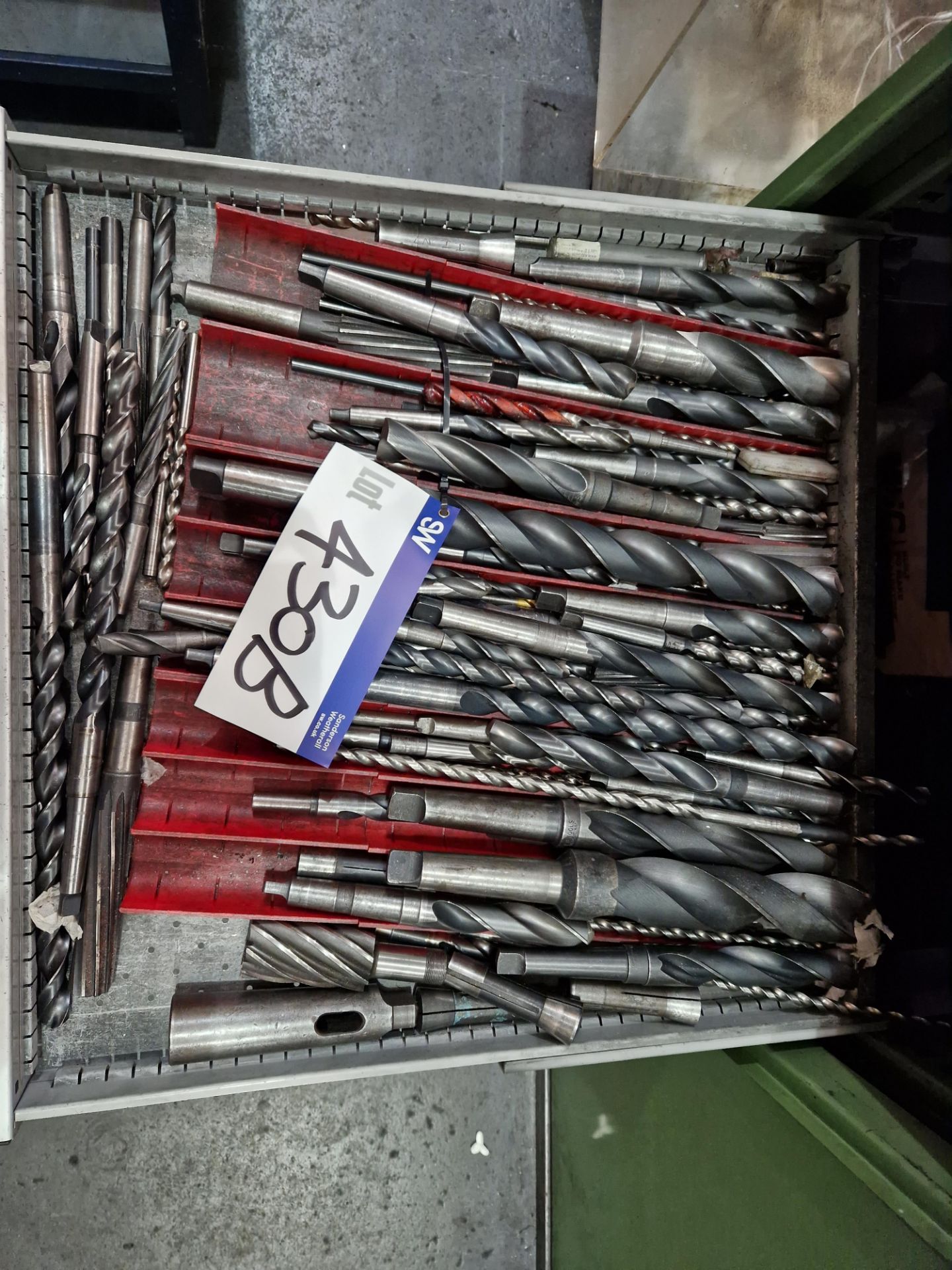 Contents to Drawer including Taper Shank Drill Bits