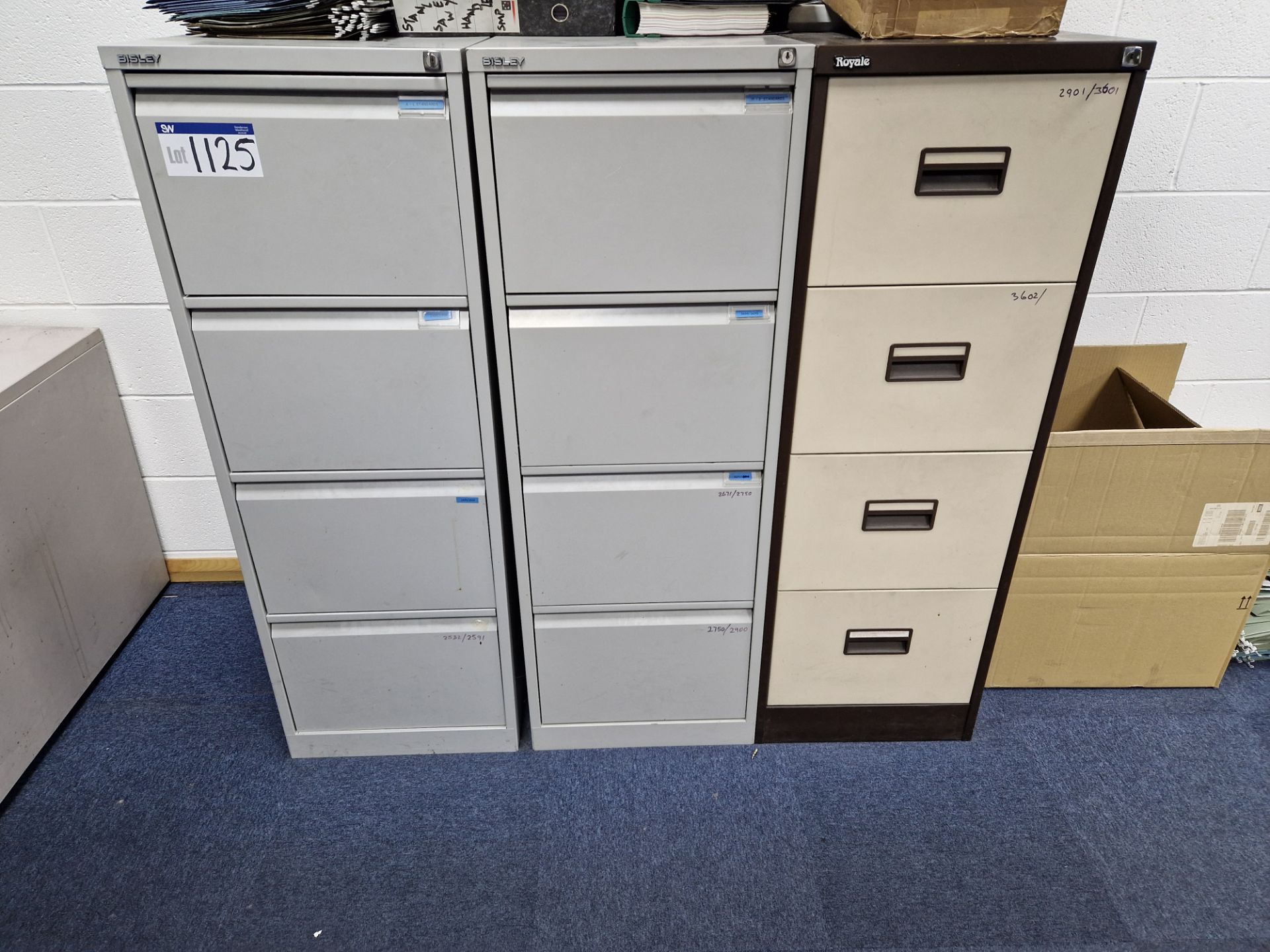 Three Metal Four Drawer Filing CabinetsPlease read the following important notes:-Collections will