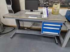 Metal Framed Cantilever 3 Drawer Pedestal Work Desk Approx. 1.6m x 0.8m x 0.85mPlease read the