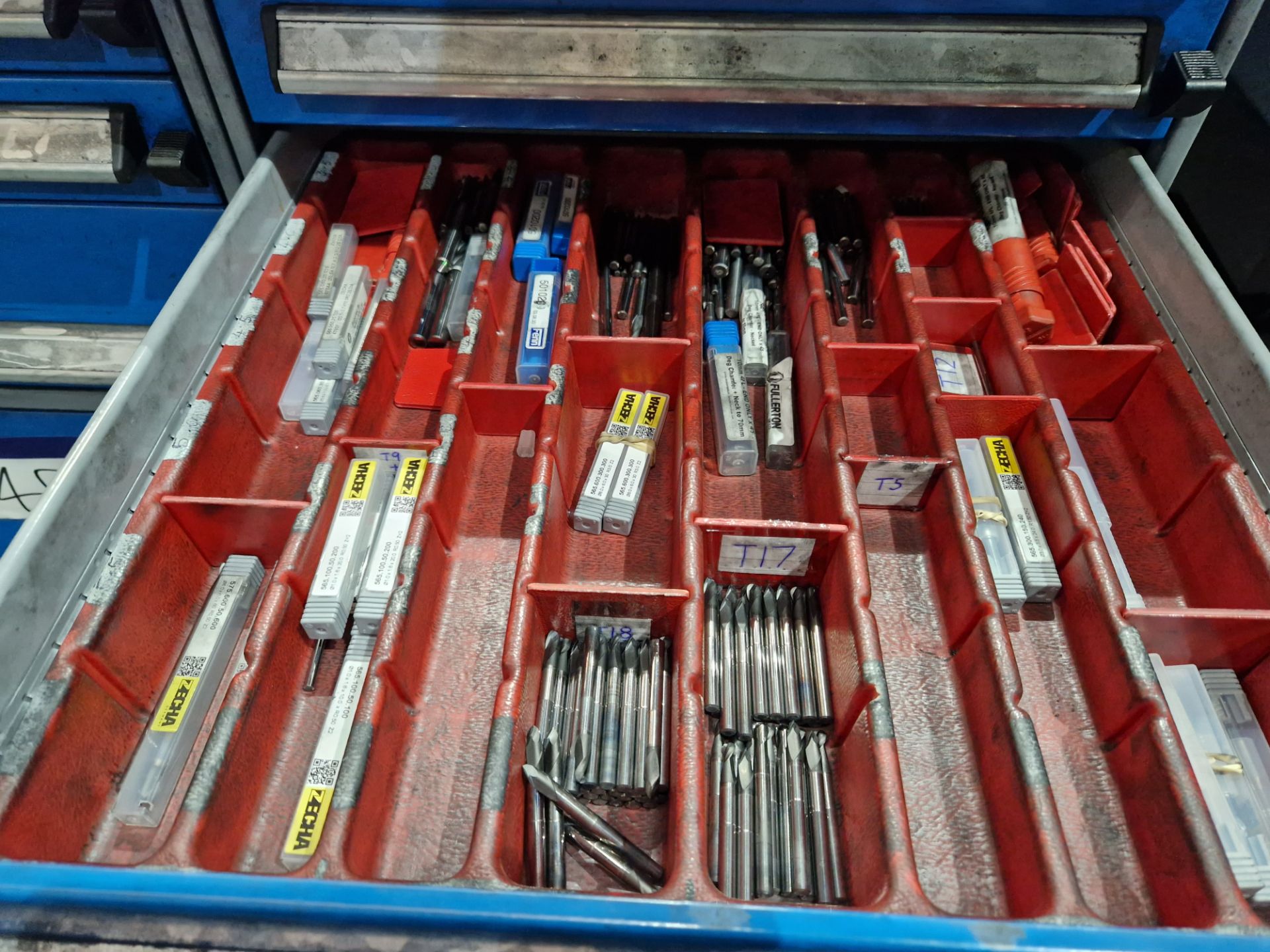 Metal 14 Drawer 1 Door Tool Cabinet & Contents, including drill bits, nuts, bolts, etcPlease read - Image 2 of 8