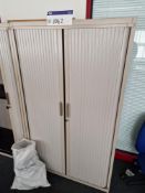 Tall Metal Double Door Tambour CupboardPlease read the following important notes:-Collections will