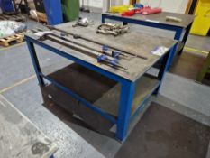 Steel Framed Workbench, Approx. 1.5m x 1m x 0.75mPlease read the following important notes:-