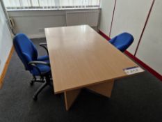Boardroom Table, 1.8m x 1m, with two swivel chairsPlease read the following important notes:-
