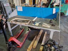 Metal Framed Workbench with Backboard, Approx. 2m x 0.9m x 0.8mPlease read the following important