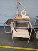 Two Tier Side Bench with OXFORD Precision Magnifyer & Two Steel FramesPlease read the following